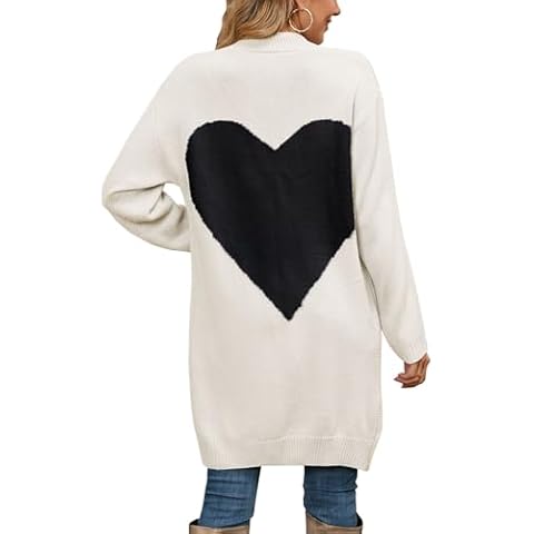 Cogild Cardigan Sweaters for Women Cute Loose Open Front Long Sleeve Cardigans Coat Outwear Cover