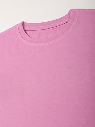 Image of KiddoPanti Girls 100% Cotton Solid Drop Shoulder Half Sleeve Round Neck Crop Tee