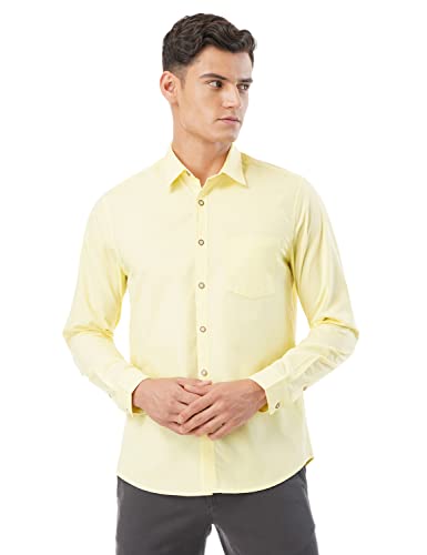 Image of FYLTR Men's Solid Casual Non Iron Regular Fit Shirt with Spread Collar & Full Sleeves