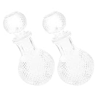 VOSAREA Decorative Whiskey Decanter with Artistic Appearance Glass Wine Bottles Set 2pcs 250ml Each Enhance Wine Taste and Store Liquor, for Hotels and Banquets