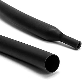 QWORK 1/4 Inch 10 Feet 3:1 Heat Shrink Tube Tubing, Insulation Sealing Wear-Resistant Cable Protector, Waterproof Heat Shrink Tubing Kit, 3M / 10Ft, Black