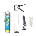 Bathroom Sealant Anti Mould White Silicone Bundle: Ever flex 500 Bath And Sanitary White 295ml, Skeleton Caulking Gun, Silicone Tool and Threaded Nozzle.