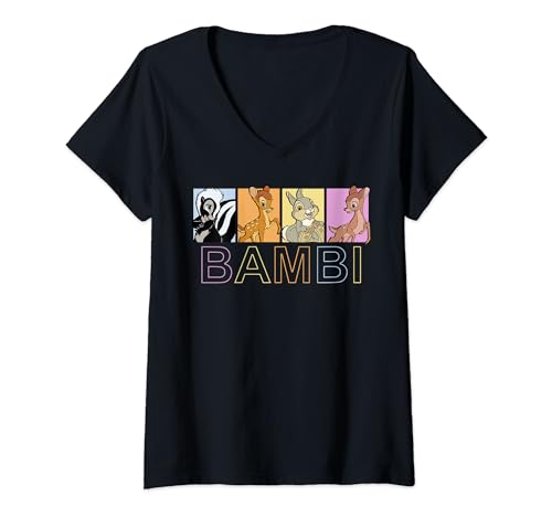T-shirt Bambi Disney femme col V confortable contre la chaleur