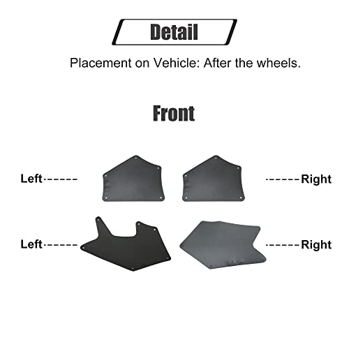 Image of ACROPIX Front Rear Splash Guard Mud Guards Mudflaps Fender Liner Shield Protection Set Fit for Toyota Sequoia with Clips Retainer - Pack of 4 Black
