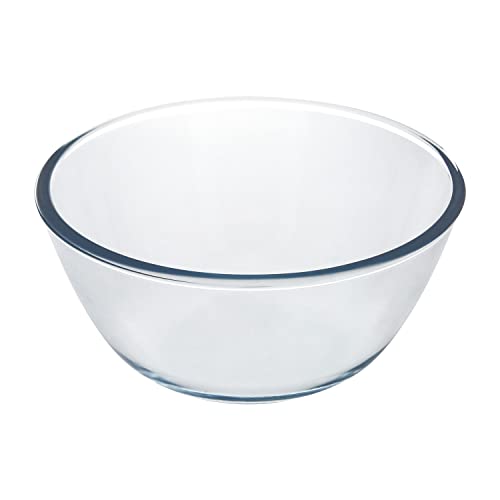 Bol De Cristal, Ideal Para Mezclas. 2.5 Litros. Libre BPA, Cristal De Borosilicato.Ensaladas, Postres, Cocina, Resposteria