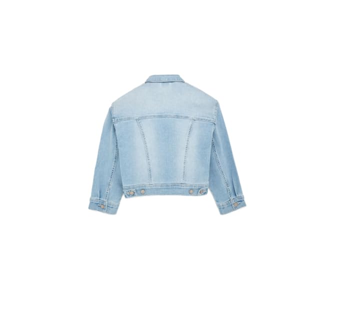 Girls Distressed Denim Jacket, Button Front2