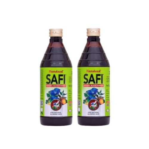Hamdard Safi Blood Purifier Syrup for Healthy & Glowing Skin | 100% Pure | Clears Stomach | Improves Liver Function and blood circulation | 500ml | Pack of 2
