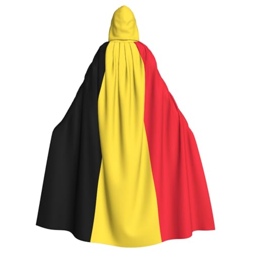 PHAYAH Cape à capuche avec drapeau de la Belgique pour adulte – Cape à capuche neutre pour bal masqué, cosplay, Halloween, sorcière, fête de Noël