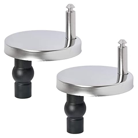 2 Pack Toilet Seat Top Fixings Toilet Seat Hinges Fixing Quick Release Top Fix Blind Hole Hinges Replacement Fittings Expanding Rubber Screws with 50mm Base for Home Office Restroom Cover