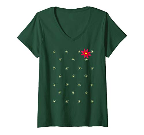 Damen Lustiges Kaktus-Kostüm - Lustiges Halloween-Kostüm T-Shirt mit V-Ausschnitt Damen Lustiges Kaktus-Kostüm - Lustiges Halloween-Kostüm T-Shirt mit V-Ausschnitt