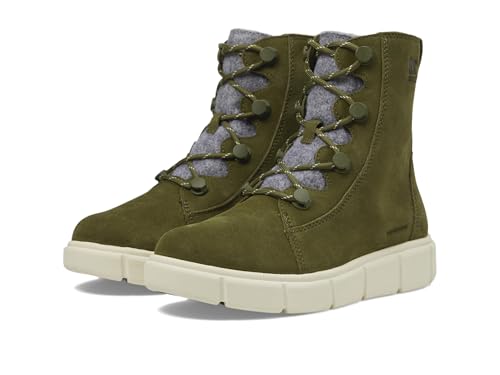 SOREL Women's Explorer lll Joan Waterproof Boot - Utility Green, Chalk - 7