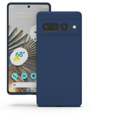 Image of YATWIN Silicone Back Case for Google Pixel 7 Pro, Soft-Touch Phone Back Cover for Google Pixel 7 Pro - Dark Blue