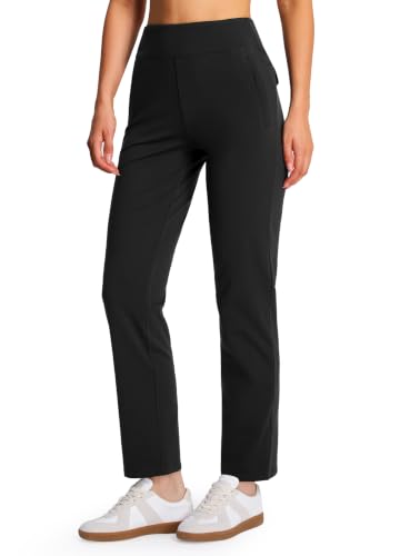 Libin Women's Fleece Lined Pants 29" Stretch Thermal Pants, Black S - image 1