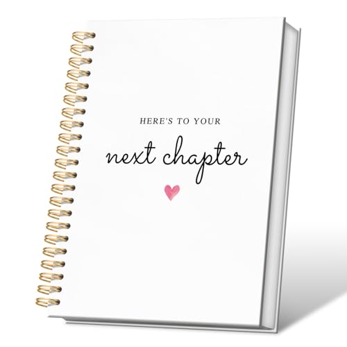 VONTP New Chapter Spiral Notebook, New Beginning Job Gifts for Coworkers Journal, Inspirational Retirement Farewell Graduation Gifts for Women Men College Ruled Notebook Journal for Writing, 5.5x8.3