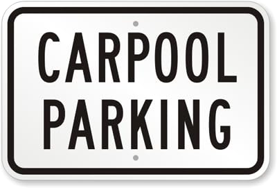 Carpool Exclusive Parking Reserved Sign, Shared Car Special Parking Metal Sign 12x8 Inch