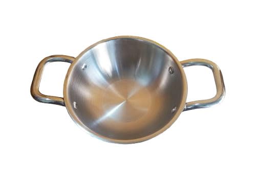 Kadai de acero inoxidable Triply con tapa, tamaño 18 miniatura 1
