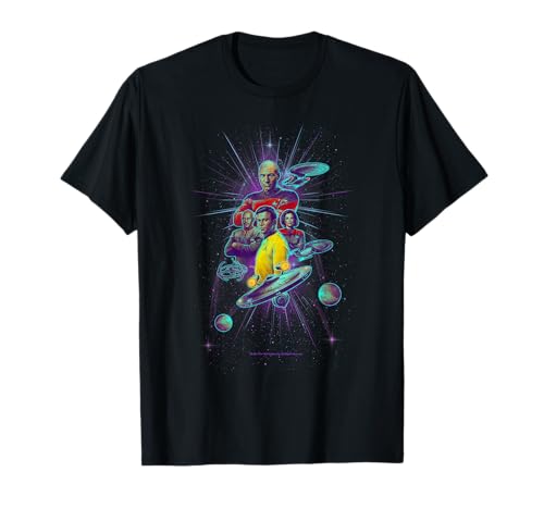 Star Trek Captains & Starships Picard Kirk Sisko and Janeway T-Shirt