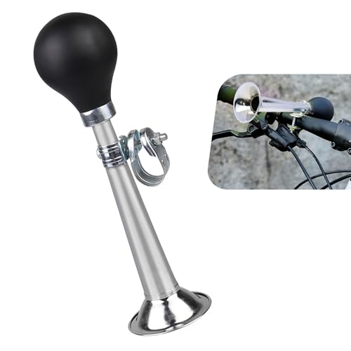 Yidcidu Bike Horn Metal Squeeze Handlebar Speaker Silver