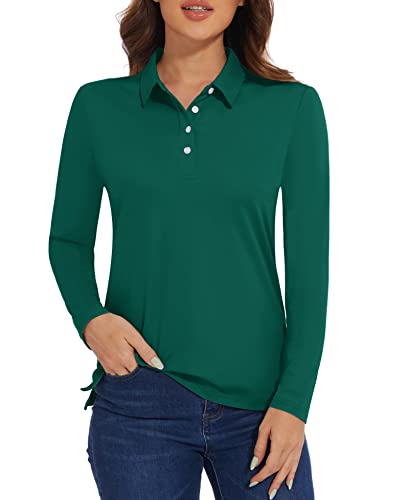 MAGCOMSEN Polos for Women Long Sleeve Polo Shirts UPF 50+