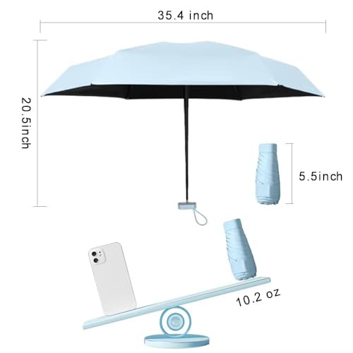 Image of Mini Travel Sun Umbrella for Purse With Case,Small Compact UV Umbrella Protection Sun,Lightweight Portable Parasol Windproof for Women Men Kids