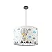Paco Home Lampada Cameretta Bebè Lampada A Plafone Sospensione Mongolfiera Nuvole Animali Zoo Pastello E27, Tipo di lampada: Luce a sospensione - Nero, Colore/Dimensione: Crema (Ø45,5 cm)