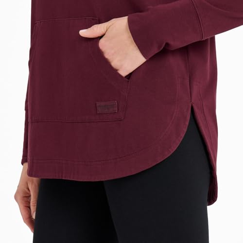 Life is Good Women's Keys to Happiness Flowers Crusher-FLEX Hoodie Tunic, Deep Burgundy4