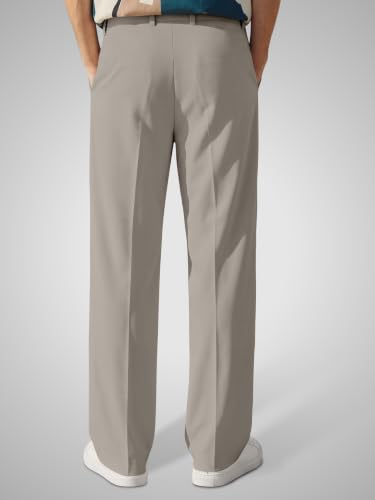 Image of FTX Men's Korean Style Casual Trouser | Premium Lycra Stretch Fabric | Smart Regular Fit | 2 Side Pockets | Comfortable Stretchable Everyday Wear Pants