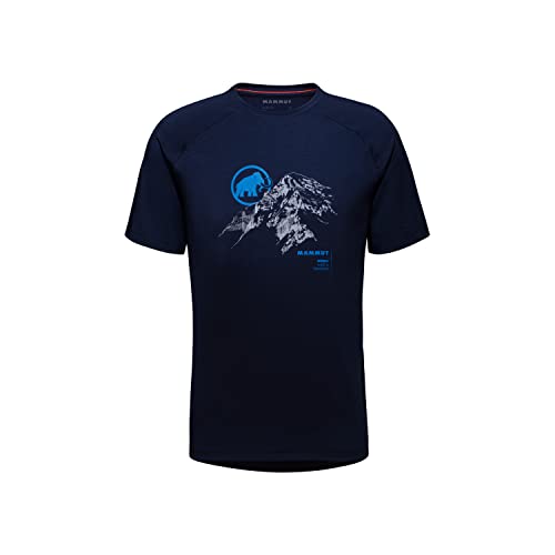 Mammut Mountain Moench-Camiseta para Hombre Senderismo, Azul (marine), Extra-Large Cover