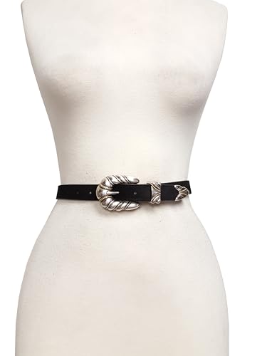 Quality Western Silver Buckle set with genuine suede belt2