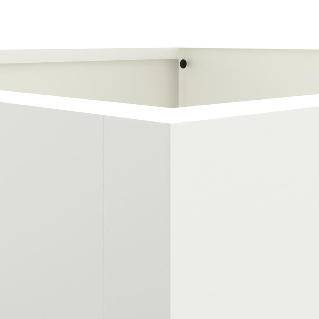 Jardinière Blanc en Acier laminé à Froid 42 x 38 x 75 cm, bac Plante pour intérieur et extérieur, Balcon terrasse Jardin, décoration Design avec Drainage et réserve Eau