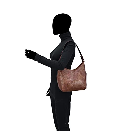 Image of Anuschka Women's Original Hand-Painted Genuine Vegetable Tanned Leather Classic Hobo With Side Pockets