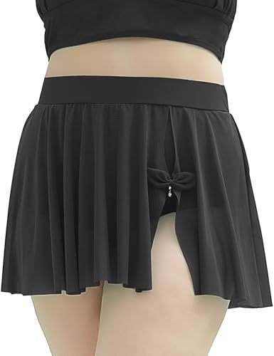 Womens Plus Size High Waisted Swim Skirt Cover Up Split Golf Skort Built　in Brief High Rise Bikini Bottom Only 2025