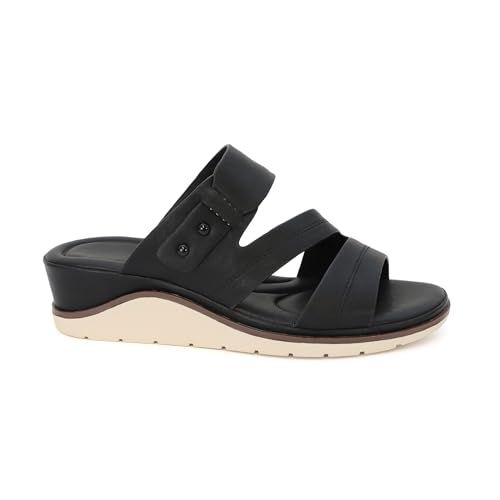 YOKI NOMI-12 Women’s Double Strap Slides – Open Toe Cushioned Footbed, Slip On Wedge Sandals for Women, Summer Style2