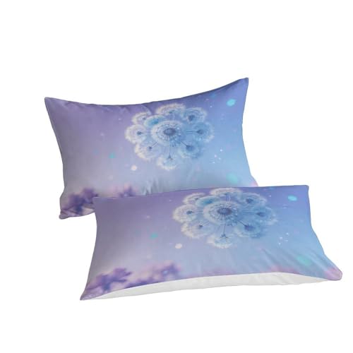 Housse de couette microfibre impression 3D fleur bleue 260x220cm - 3