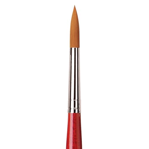 Image of da Vinci Watercolor Series 5580 CosmoTop Spin Paint Brush, Round Synthetic with Red Handle, Size 10 (5580-10)