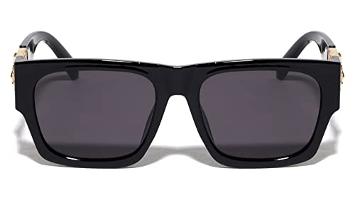 Kleo Monument - Flat Top Classic Square Side Coin Lion Head Medallion Hip Hop Sunglasses2