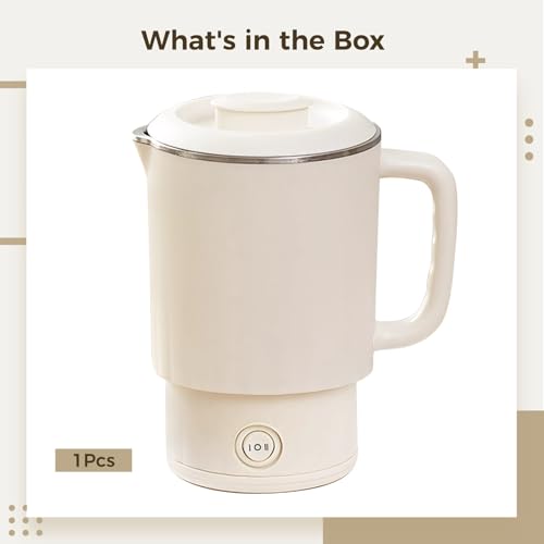 Hervidor eléctrico plegable de viaje 800 ml beige miniatura 3