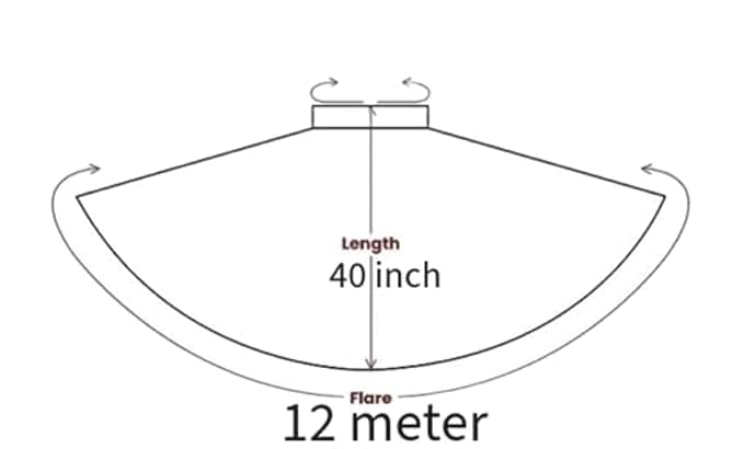 Image of JYESHTA Women's American Crepe Flared A Line Stitched Long Skirt with 12 Mtr Flare 40 in Height | Skirts for Women Long Length | Long Skirts for Girls