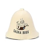[SAUNA GURU] 【サウナに行くのが楽しくなる】 サウナグルー サウナハット 羊毛サウナハットサウナボス サウナボスデビル サウナキャップ サウナグッズ ウール サウナ 帽子 アウトドア テントサウナ プレゼント (サウナボス)