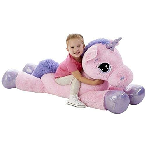 HUG 'n' FEEL SOFT TOYS Soft Toys Unicorn Plush Toys Giant Size Unicorn Stuffed Animal Horse Toy Soft Unicornio Peluche Doll Gift Children Pink 100cm Lovely Teddy Plush & Stuffed Toys