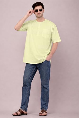 Image of Men's Ethnic Short Kurta | 100% Cotton | Half Sleeve | Comfortable Daily & Sleep Wear | Light Weight