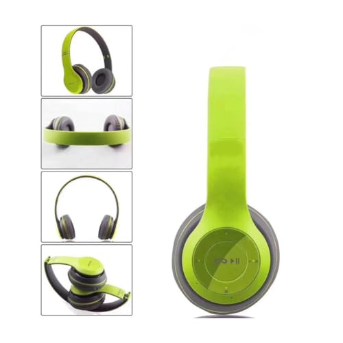 Image of icall P47 Wireless Gaming Bluetooth Headphones Over Ear Enjoy 6 Hrs Playback (Green)