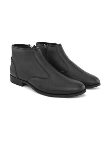 Image of FENTACIA Men's Faux Leather Formal Ankle Chelsea Boots