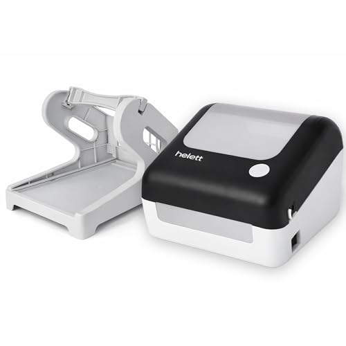 Image of helett H30C Pro Wireless Bluetooth + USB 4x6 Thermal Label Printer with Label Holder | 203 DPI Barcode Printer | 152mm /s High Speed | Built-in Holder | Windows & Mac | White (1-Year Warranty)