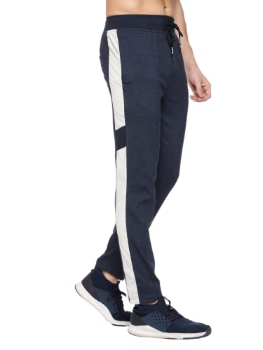 Image of MARK LOUIIS Track Pants for Men: Regular Fit Cotton Blend Lower with 2 Side Zipper Pockets, Back Pocket - Your Go-to for Running, Gym, and Comfortable Style.