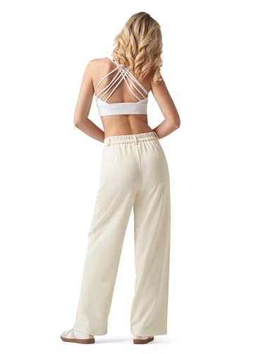 Women's Wide Leg Work Dress Pants High Waisted Casual Slacks Business Office Pants with Pockets 29"/31"2