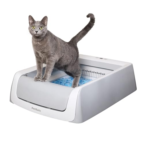 PetSafe ScoopFree Self Cleaning Cat Litter Tray Automatic system with disposable tray and crystal litter Hygienic Highly Absorbent and Dustproof 2nd Generation White