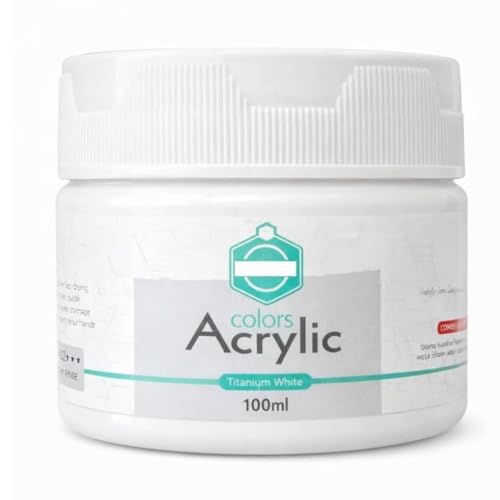 Image of Acrylic paint 100ml for artist & craft Painting colour smooth Finish Art paint Perfect for Canvas Wood (White)
