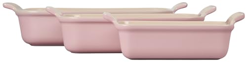 Image of Le Creuset Stoneware Heritage Rectangular Baking Dish, 3 pc., Chiffon Pink