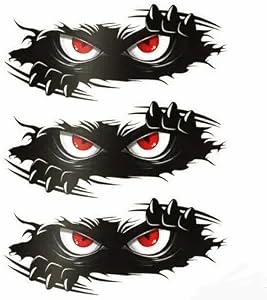 Peeking 3 Pic Monster Angry Eyes Car Decals,Funny Monster Peel and Stick Stickers for Cars, Trucks, Dents & Sports Cars, Large Black Vinyl Bumper Stickers And..., 8 Centimeters